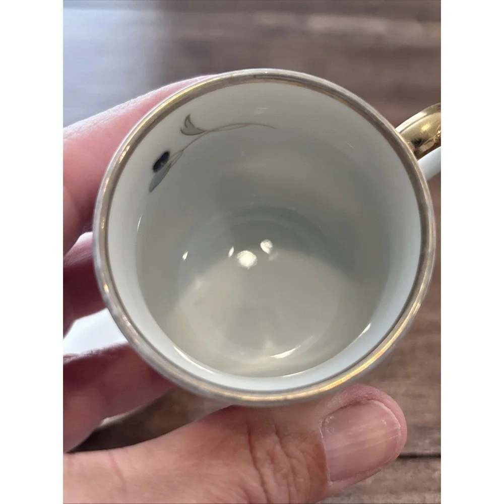 4 Tiger Yedi Porcelain‎ Cup Saucer Gold Leaf Small Tea   Espresso Coffee